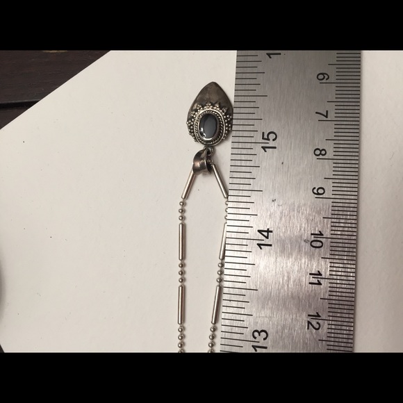 Vintage Italian 925 sterling silver Earrings and Necklace set with Onyx - Picture 8 of 11